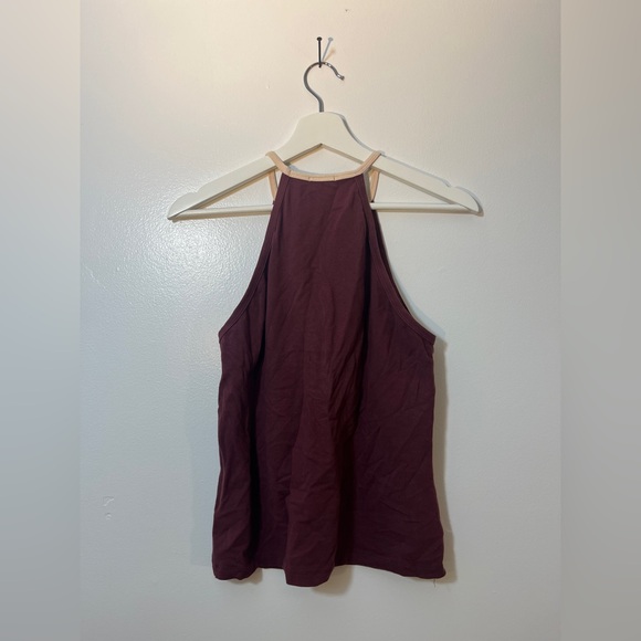 Opening Ceremony / Callipygian Burgundy & Peach Halter Top - Picture 5 of 7
